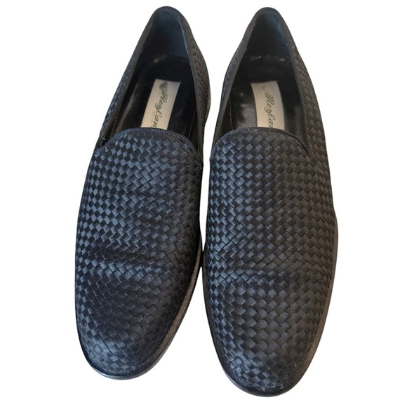 Mezlan Black Basket Weave Slip-On Loafers 10.5M Leather Sole Spain main image 7